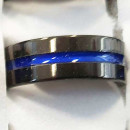 Stainless steel ring , black-blue