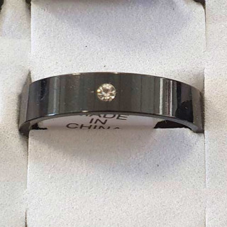 Edelstahlring mit Stein, Schwarz