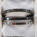 Set: 3 Stainless steel rings, silver-black