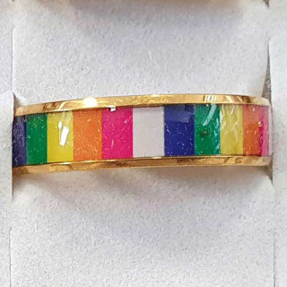 Edelstahlring, Gold-Regenbogen