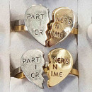 Set partner rings, silver-gold