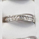 Stainless steel ring with stone, silver