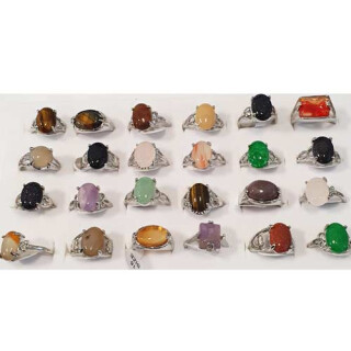 Sortiment Natursteinringe, 14x10mm