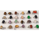 Assortment natural stone rings, 10x8mm