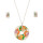 Set:Halskette + Ohrringe Edelstahl emailiert, Silber-bunt