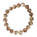 Glass bracelet, 10mm, Brown-white