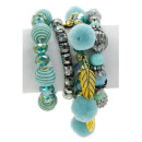 Fashionable bracelet set, light blue