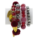 Fashionable bracelet set, red