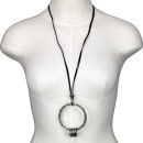 Long necklace, 74cm, black + anthracite