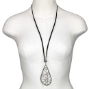 Long necklace, 74cm, black + anthracite