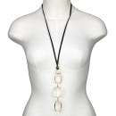 Long necklace, 74cm, black + gold