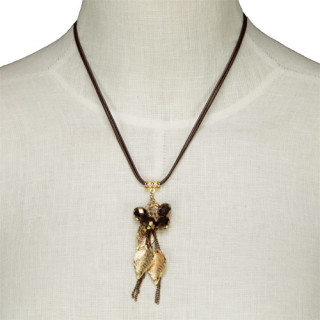 Modern necklace, brown