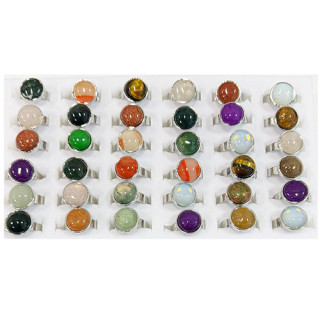 Sortiment Natursteinringe, 12mm, größenverstellbar