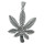 Edelstahlanhänger Cannabis, Schwarz-Silber