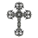 Edelstahlanhänger Kreuz, Schwarz-Silber