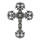 Edelstahlanhänger Kreuz, Schwarz-Silber