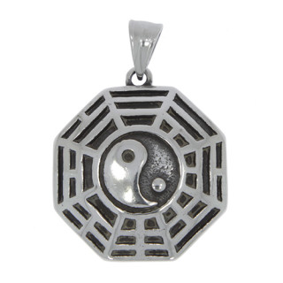 Stainless steel pendant, Silver-Black