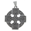 Edelstahlanhänger keltisches Kreuz, Schwarz-Silber