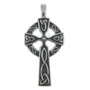 Edelstahlanhänger keltisches Kreuz2, Schwarz-Silber