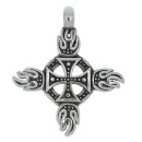 Edelstahlanhänger Kreuz4, Schwarz-Silber