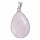 Natural stone pendant, facetted, 31x20mm, rose quartz