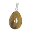 Natural stone pendant, facetted, 31x20mm, tigereye