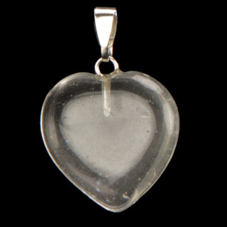 Pendant heart, 20mm, rock crytal