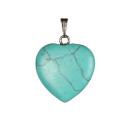 Pendant heart, 20mm, synth. turquoise