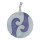 pendant shell, blue-creme