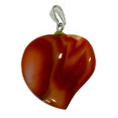 Pendant heart, 21mm, red agate