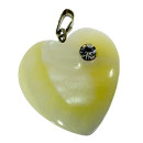 Mother of pearl heart pendant with stone, 20mm