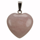 Pendant heart, 25mm, rose quartz