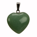 Pendant heart, 25mm, green aventurine