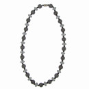 Magnetic necklace "Diamond" 10mm, Black-grey