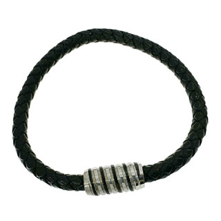 Bracelet leather with Stainless Steel