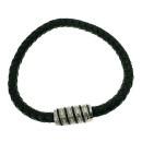 Bracelet leather with Stainless Steel