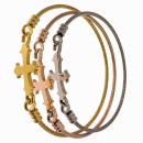 Set aus 3 Armreifen Edelstahl, Kreuz