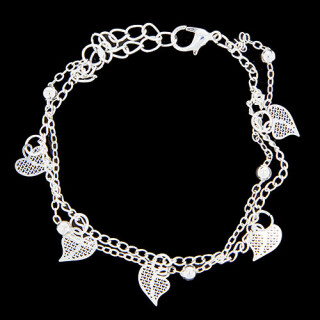 Modisches Armband mit Charms, Hellsilber