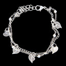 Modisches Armband mit Charms, Hellsilber