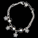Modisches Armband mit Charms, Hellsilber