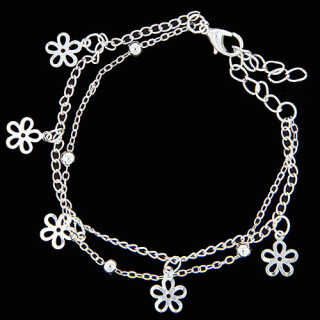 Modisches Armband mit Charms, Hellsilber