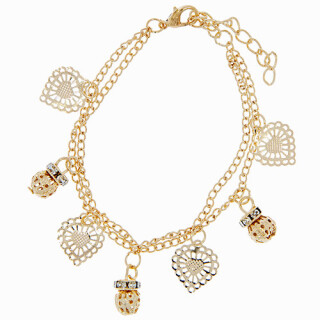 Modisches Armband mit Charms, KC Gold