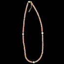 Fine natural stone necklace watermelon quartz-Freshwater...