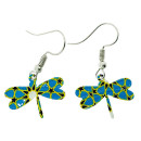 Earrings dragon-fly, mixed colours