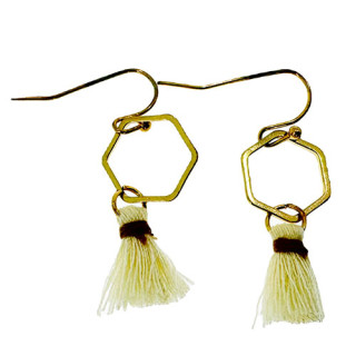 Modische Ohrringe, Creme-Gold