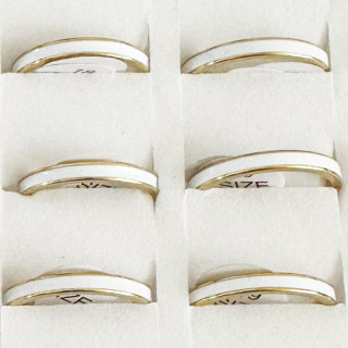 Edelstahlringe 3mm, Gold-Weiß