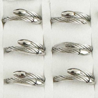 Stainless steel ring open, Silver