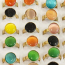 Stainless steel ring, 4mm, Gold-mix