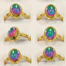 Edelstahlring Rainbow, 2mm, Gold-gemischt