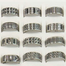 Stainless steel ring set, 8mm, Silver-Black